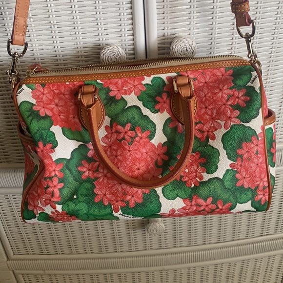 Dooney and Bourke Pink Hydrangea Satchel - Picture 2 of 10